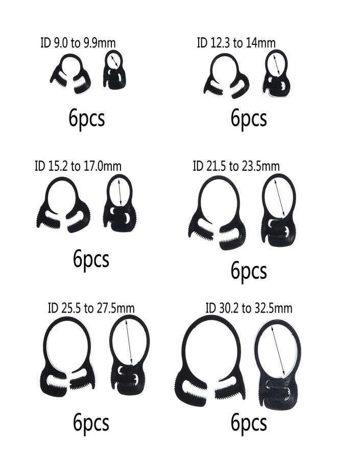 ALEGI Reef Aquarium Nylon Hose Clamps Set, 8.1-32.5mm Plastic Snap Clamps Kit (Black Nylon Hose Clamps 36pack) - Image 2